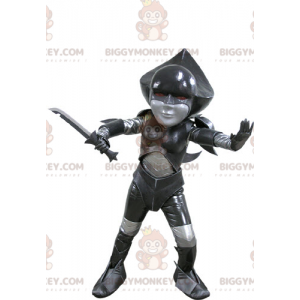 BIGGYMONKEY™ Black and Gray Futuristic Fighter Mascot Costume –