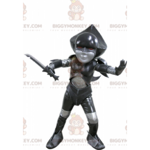 BIGGYMONKEY™ Black and Gray Futuristic Fighter Mascot Costume –
