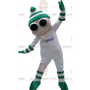 Costume de mascotte BIGGYMONKEY™ de bonhomme blanc avec des