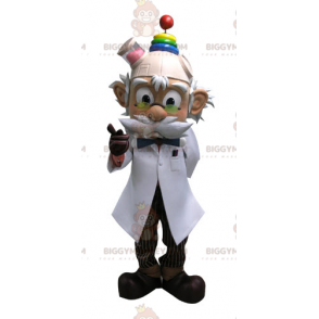 Costume da mascotte del Professor BIGGYMONKEY™ baffuto. Costume