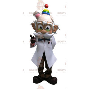 Professor BIGGYMONKEY™ mascottekostuum met snor. Wetenschapper