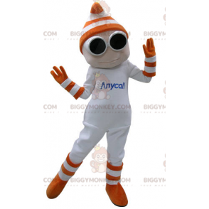 Costume da pupazzo di neve bianco BIGGYMONKEY™ con occhiali e