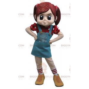 Girl's BIGGYMONKEY™ maskotdräkt med två täcken och en klänning