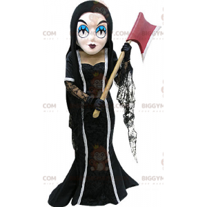 Costume de mascotte BIGGYMONKEY™ de sorcière brune en robe avec