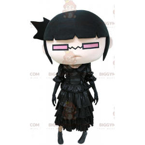 Costume de mascotte BIGGYMONKEY™ de fillette habillée en noir