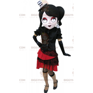 BIGGYMONKEY™ Costume da mascotte di donna gotica vestita di