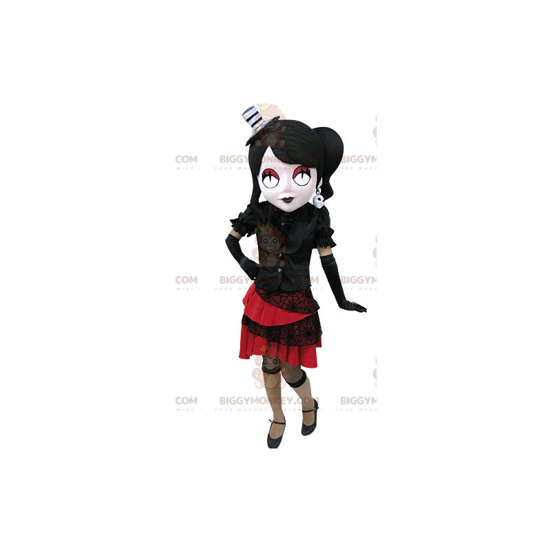 BIGGYMONKEY™ Costume da mascotte di donna gotica vestita di