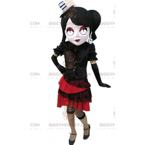 BIGGYMONKEY™ Costume da mascotte di donna gotica vestita di