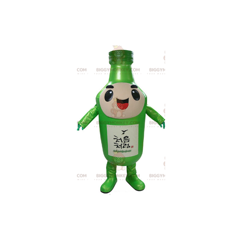 Costume de mascotte BIGGYMONKEY™ de bouteille verte géante et