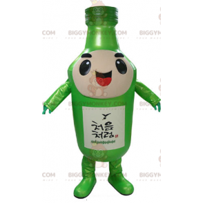 Costume de mascotte BIGGYMONKEY™ de bouteille verte géante et