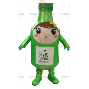 Costume de mascotte BIGGYMONKEY™ de bouteille verte géante