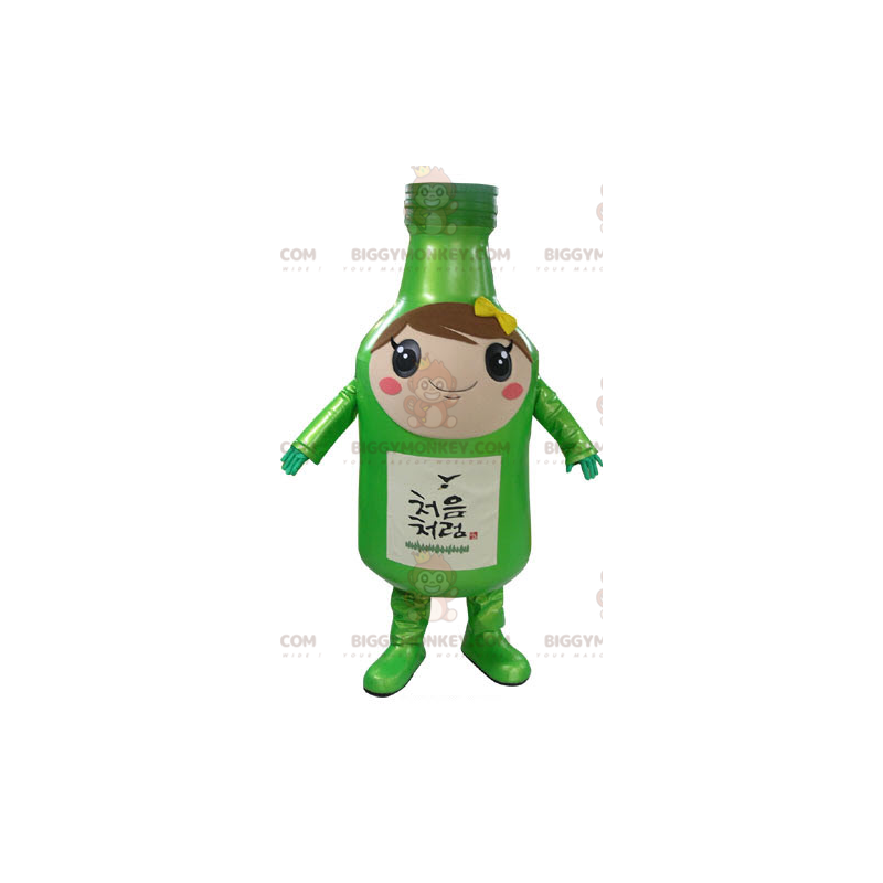 Costume de mascotte BIGGYMONKEY™ de bouteille verte géante