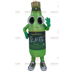 Rolig leende grön läskflaska BIGGYMONKEY™ maskotdräkt -