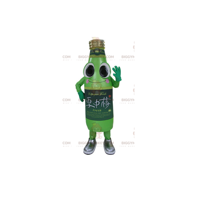 Funny Smiling Green Soda Bottle BIGGYMONKEY™ Mascot Costume -