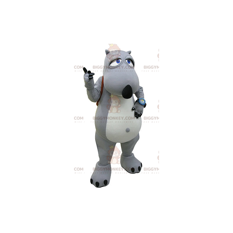 BIGGYMONKEY™ Costume da mascotte orso grigio e bianco con