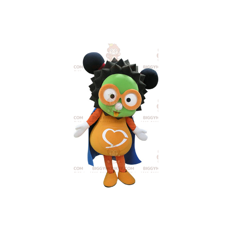 Traje de mascote de homem de óculos muito colorido BIGGYMONKEY™