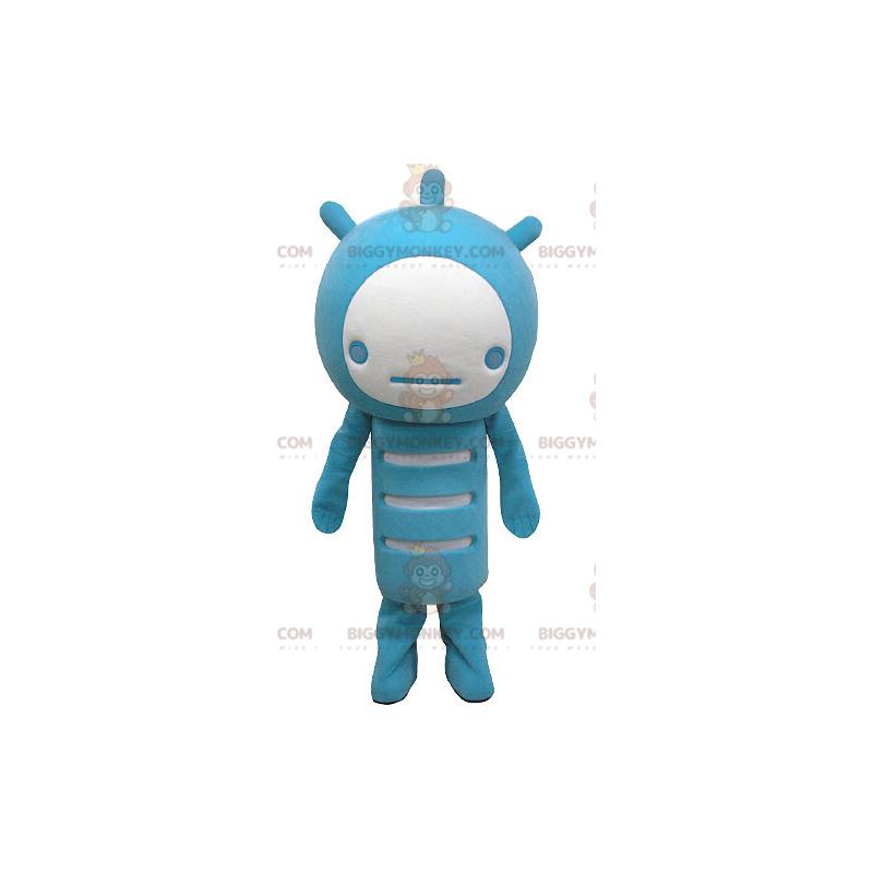 Costume de mascotte BIGGYMONKEY™ de bonhomme bleu et blanc -