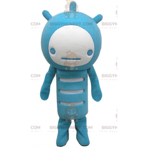 Costume de mascotte BIGGYMONKEY™ de bonhomme bleu et blanc -