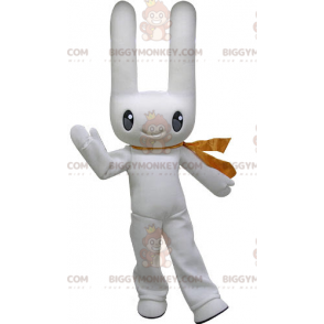 Disfraz de mascota de conejo blanco con orejas grandes