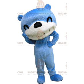 Disfraz de mascota de oso blanco y azul que ríe BIGGYMONKEY™ -