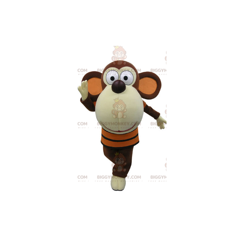 BIGGYMONKEY™ Costume da mascotte Scimmia marrone e bianca con