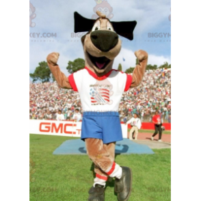 Kostium maskotki BIGGYMONKEY™ Brązowy psiak w odzieży sportowej