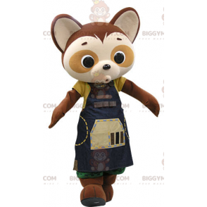 Brown and Beige Panda BIGGYMONKEY™ Mascot Costume Dressed Up –