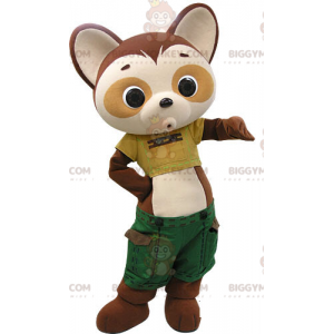 Disfraz de mascota Panda marrón y tostado BIGGYMONKEY™ con