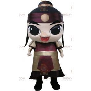 BIGGYMONKEY™ Samurai-Maskottchen-Kostüm im Krieger-Outfit -