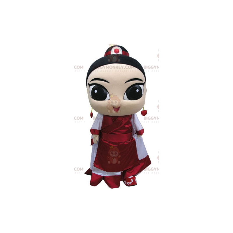 BIGGYMONKEY™ Disfraz de mascota de mujer asiática vestida con
