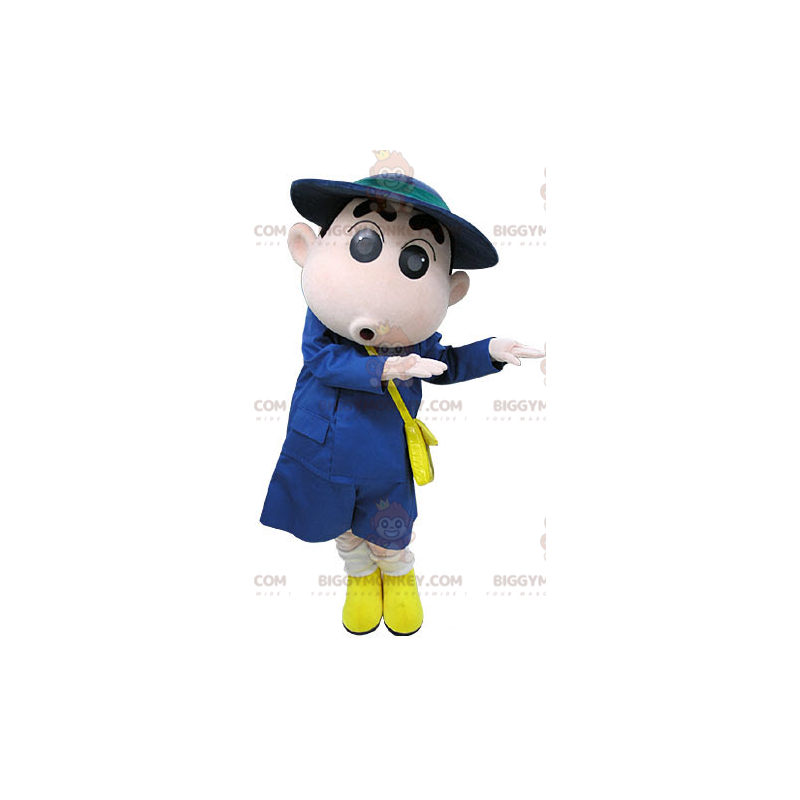 Blue Dressed Courier Postman BIGGYMONKEY™ Mascot Costume –