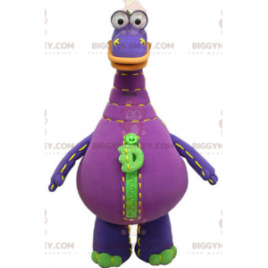 Disfraz de mascota BIGGYMONKEY™ de dinosaurio morado y verde.