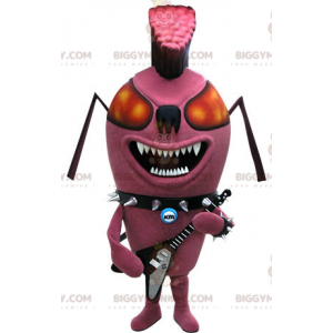 Στολή μασκότ Punk Ant Pink Insect BIGGYMONKEY™. Στολή ροκ
