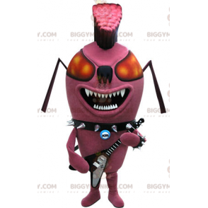 Costume de mascotte BIGGYMONKEY™ d'insecte rose de fourmi punk.