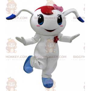 Disfraz de mascota BIGGYMONKEY™ Conejito blanco y azul con lazo