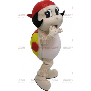 Traje de mascote de joaninha vermelho e amarelo BIGGYMONKEY™.