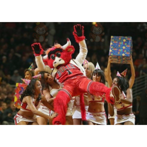 Bull Red Buffalo BIGGYMONKEY™ mascottekostuum - Biggymonkey.com