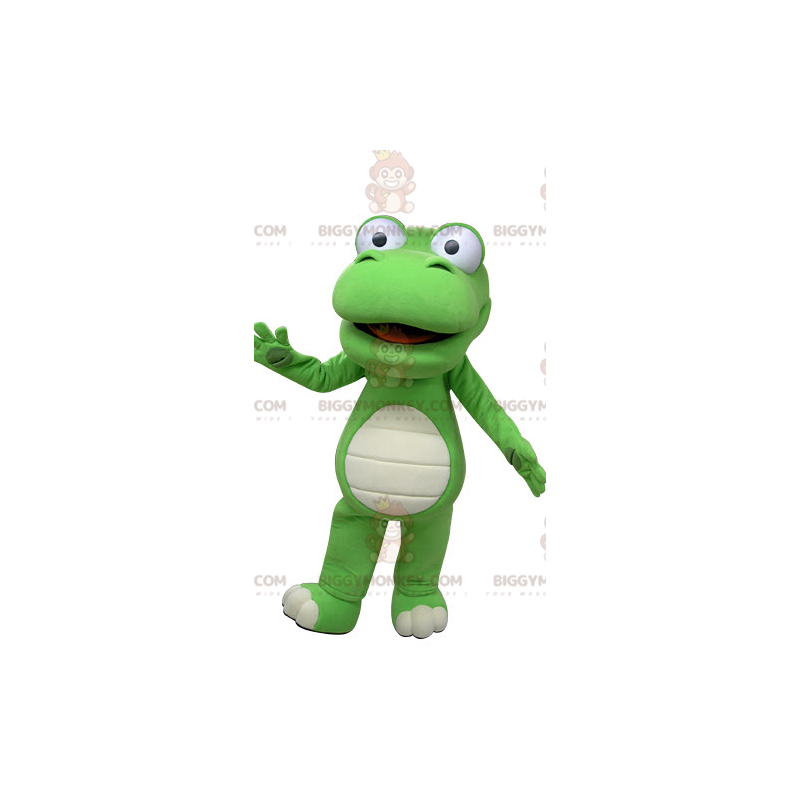 Giant Green and White Crocodile BIGGYMONKEY™ Mascot Costume –