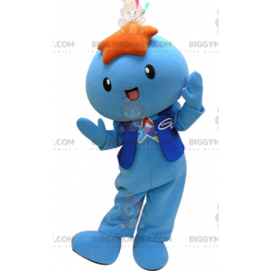 Costume de mascotte BIGGYMONKEY™ de bonhomme bleu avec une