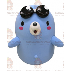 Costume de mascotte BIGGYMONKEY™ d'ours bleu et blanc avec des