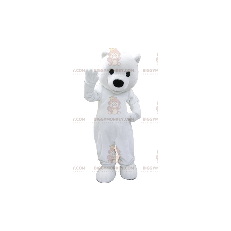 Costume de mascotte BIGGYMONKEY™ d'ours blanc. Costume de