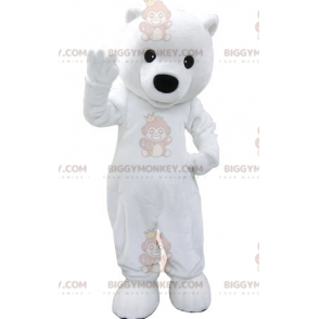 Costume de mascotte BIGGYMONKEY™ d'ours blanc. Costume de