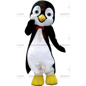 BIGGYMONKEY™ maskottiasu, mustavalkoinen pingviini söpöillä