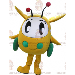 Geel en groen speelgoedvliegtuig BIGGYMONKEY™ mascottekostuum -