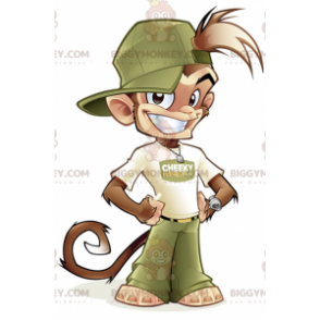 Disfraz de mascota BIGGYMONKEY™ Mono marrón con traje verde y