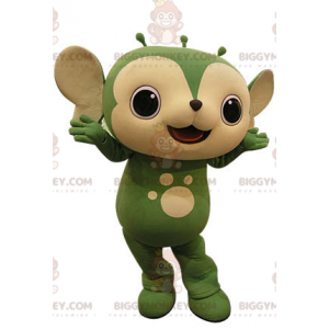Costume de mascotte BIGGYMONKEY™ d'animal vert et beige.