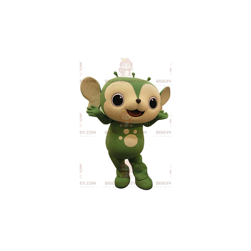 Green and beige animal BIGGYMONKEY™ mascot costume. Squirrel