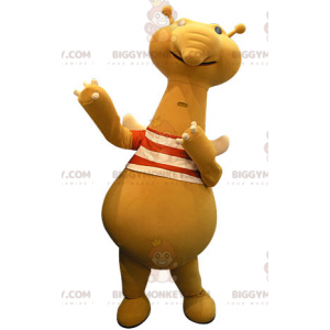 BIGGYMONKEY™ mascot costume of yellow animal with wings. Yellow