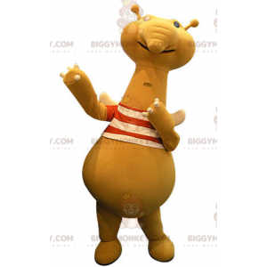 Fato de mascote BIGGYMONKEY™ de animal amarelo com asas. Traje