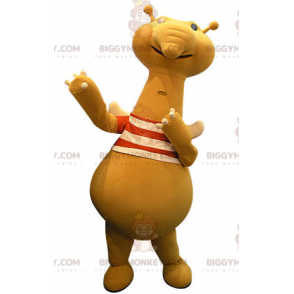 BIGGYMONKEY™ mascot costume of yellow animal with wings. Yellow